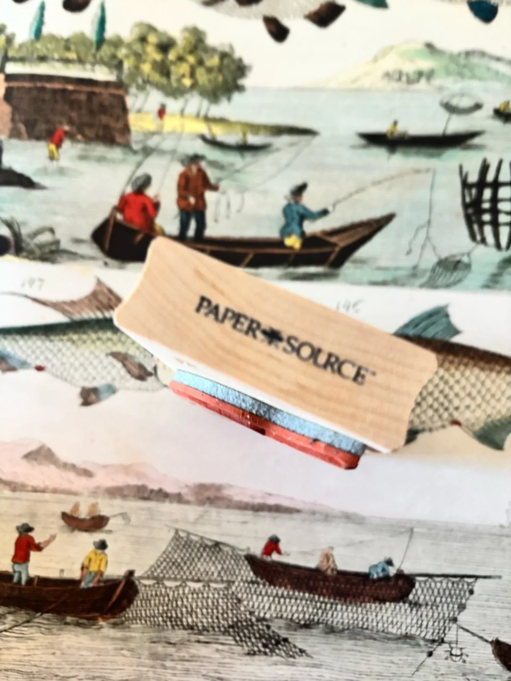 Paper Source Wooden Rubber Stamp - Narwhal